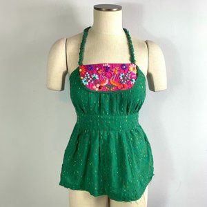 Free People Embroidery Bird Pink Boho Hippy Top